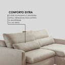 Ver imagem 5 de Sofá 3 Lugares Retrátil Reclinável em Tecido Linhão Atenas Off White