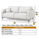 Ver imagem 3 de Sofá Fixo Camila 3 Lugares Luxo 180cm Premium