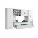 Ver imagem 6 de Jogo de Quarto Chiara 2 Guarda Roupa Módulo Aéreo Cama Auxiliar 4 Portas MDP Branco Phoenix Baby