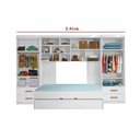 Ver mais imagens de Jogo de Quarto Chiara 2 Guarda Roupa Módulo Aéreo Cama Auxiliar 4 Portas MDP Branco Phoenix Baby