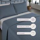 Ver mais imagens de Kit Colcha Cobre Leito Matelado Casal Queen Size 3 Peças Copacabana 300 Fios Azul