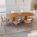 Ver imagem 1 de Conjunto Sala de Jantar Mesa Noronha 180cm Tampo Laminado Organico e 6 Cadeiras Eva Premium