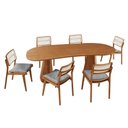Ver imagem 2 de Conjunto Sala de Jantar Mesa Noronha 180cm Tampo Laminado Organico e 6 Cadeiras Eva Premium