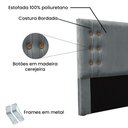 Ver imagem 3 de Cabeceira Casal 1,40m Genova Veludo - Pallazio - Cinza Chumbo