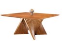 Ver imagem 1 de Mesa de Jantar Quadrada Madeira Maciça com Base Torcida 1,40x1,40m - Topázio - Harmonia Salas