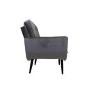 Ver imagem 3 de Poltrona Saturno para Sala de Estar Quarto Escritório Tecido Suede - Cinza Escuro - Cor: Cinza