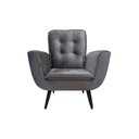 Ver imagem 5 de Poltrona Saturno para Sala de Estar Quarto Escritório Tecido Suede - Cinza Escuro - Cor: Cinza