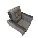 Ver imagem 4 de Poltrona Saturno para Sala de Estar Quarto Escritório Tecido Suede - Cinza Escuro - Cor: Cinza