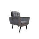 Ver imagem 1 de Poltrona Saturno para Sala de Estar Quarto Escritório Tecido Suede - Cinza Escuro - Cor: Cinza