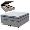 Ver imagem 1 de Cama Box Baú Queen Probel Molas Ensacadas Euro In 158x198x71cm Guarda Costas Stone Branco/cinza