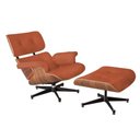 Ver imagem 1 de Poltrona para Leitura Charles Eames com Puff Couro Caramelo