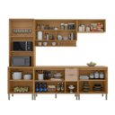 Ver imagem 4 de Cozinha Compacta Modulada 5 Peças 270cm 11 Portas e 2 Gavetas Colors Marrom Freijó/Pinole