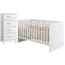 Ver imagem 1 de Berço Nacional Life 2186 com Cômoda Mobi 4 Gavetas Branco Flex - Móveis Albatroz