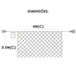 Pisca de Led Rede - 160l, 4x0,5m, 8 Modos, 110v:branco - 4
