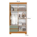 Ver imagem 4 de Berço Americano Tutto New Freijó com Guarda Roupa Olimpia Cinamomo Salvia - Móveis Albatroz