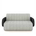 Ver imagem 4 de Sofá Decorativo Living Sala de Estar Bornéu 148cm Pés de Madeira Pu/linho Preto/cinza G33 - Gran Bel