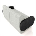 Ver imagem 6 de Sofá Decorativo Living Sala de Estar Bornéu 148cm Pés de Madeira Pu/linho Preto/cinza G33 - Gran Bel