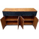 Ver imagem 3 de Buffet Industrial com 4 Gavetas e 4 Portas - Ferro e Madeira - Cores Preto e Castanheira