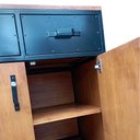 Ver imagem 5 de Buffet Industrial com 4 Gavetas e 4 Portas - Ferro e Madeira - Cores Preto e Castanheira