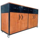 Ver imagem 7 de Buffet Industrial com 4 Gavetas e 4 Portas - Ferro e Madeira - Cores Preto e Castanheira