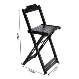 Cadeira Bistro Dobravel de Madeira Premium - Preto - 2