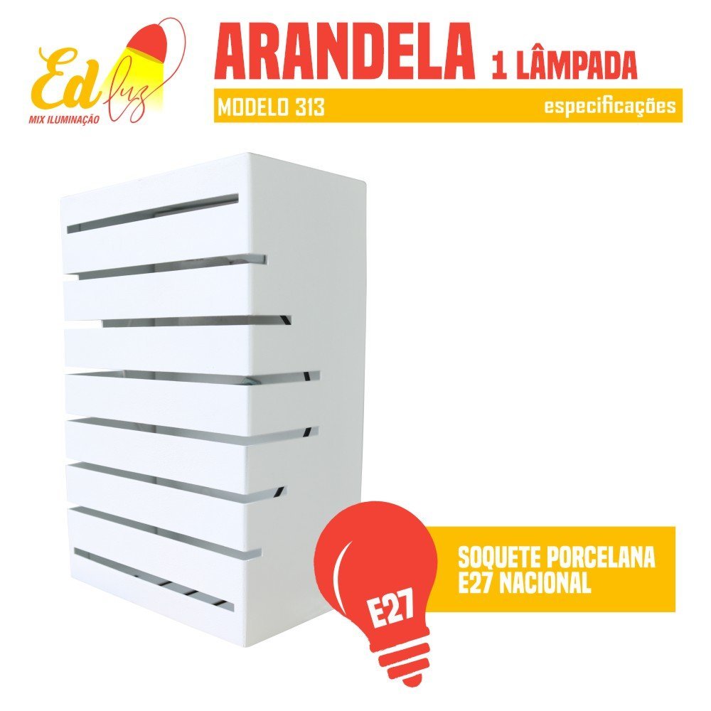 Arandela Slim Frisos Focos 13x20cm Interna Cor Branca - 3