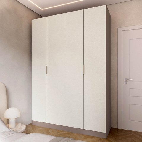 Guarda Roupa Planejado 100% MDF 4 Portas Orion CabeCasa MadeiraOriginals Marrom/Mocha/Linho