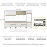 Cozinha Completa 5 peças com Leds MP2014 Veneza Up Multimóveis Branca - 4