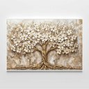 Ver imagem 3 de Quadro Decorativo Árvore da Vida Flores Brancas Fundo com Textura Sala Quarto Casa Escritório