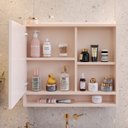 Ver imagem 3 de Armário para Banheiro Suspenso com Espelho e Porta Mdp Aqua - Casa Uau:off White