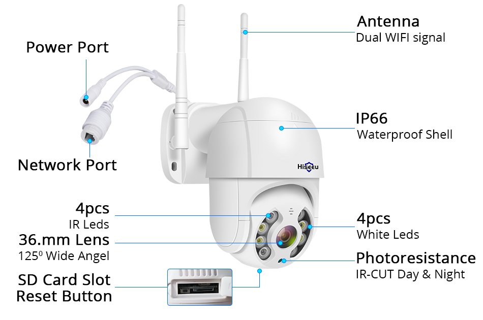 Camera Segurança Wifi Ip 1080p A8 Visão Noturna Yousee - 5