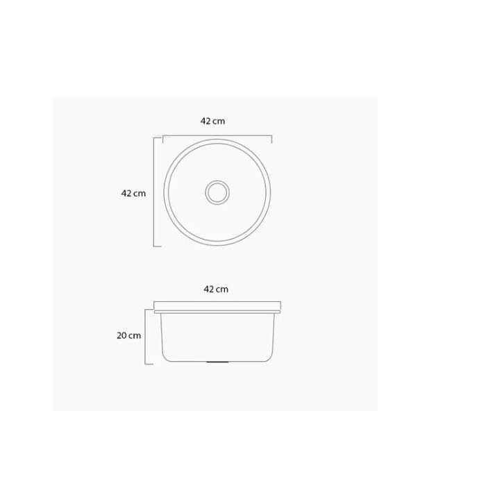 Cuba Aço Inox Gourmet Redonda Luxo 42x42x20cm Acessório - Brinovar - 6