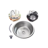 Cuba Aço Inox Gourmet Redonda Luxo 42x42x20cm Acessório - Brinovar - 3