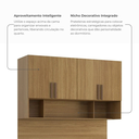 Ver imagem 6 de Ponte Modulada Cabeceira Aérea Casal 4 Portas 150cm 100% MDF Trend Altezza