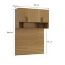 Ver imagem 3 de Módulo Cabeceira Aéreo Casal 100% MDF150cm em MDF com 4 Portas Altezza