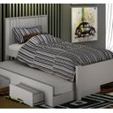 Ver imagem 1 de Cama Solteiro Milano com Auxiliar Branco - Leifer
