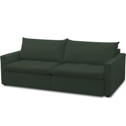 Sofá Cama Retrátil Reclinável para Sala de Estar 208cm Lari F04 Veludo Verde - Lyam Decor