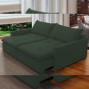 Ver imagem 2 de Sofá Cama Retrátil Reclinável para Sala de Estar 208cm Lari F04 Veludo Verde - Lyam Decor