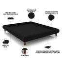 Ver imagem 3 de Cama Casal Base Box Pés de Madeira 156cm Otto P05 Veludo Preto- Lyam Decor