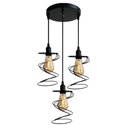 Ver imagem 1 de Trio Aramado Mola Poptem Canopla Múltipla Redonda Preto Lustre Luminária Iluminação Sala Quarto Ilum