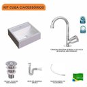 Ver imagem 3 de Kit Cuba Q32 com Torneira C50 e Válvula Abs, Sifão Pvc e Flexível Compace