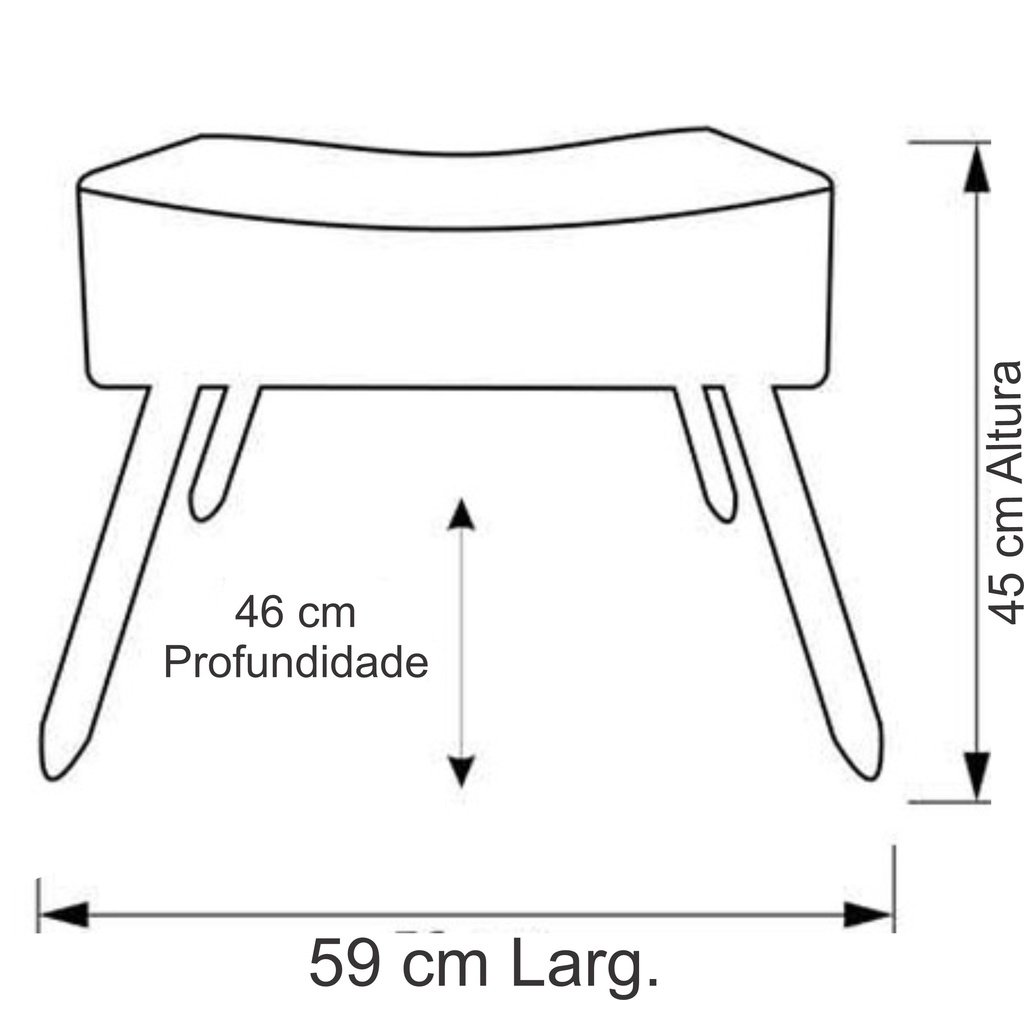 Puff Banqueta Retangular Requinte Triangulo Holy Shop:Bege - 2