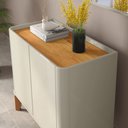 Ver imagem 4 de Buffet Aparador Flip 0,90 2 Portas Sala - 3 Cores:off White-cinamomo