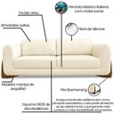 Ver mais imagens de Sofa Jolie 2 Lugares 180cm Pes Boomerang Linho 212 Perola Ezz Perola