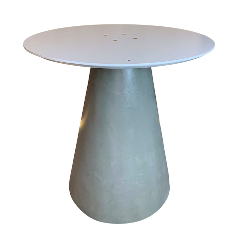 Base para Mesa de Jantar Cone Cimento Queimado para Tampos de 120cm até 160cm - Cinza Claro