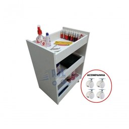 Suporte + Armário De Chão C/ Suporte Com 4 Rodinhas Multiuso - 3