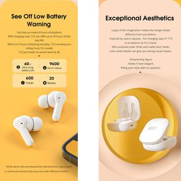 Fone de ouvido QCY T13 TWS Bluetooth 5.1 com 4 microfones Branco - 6