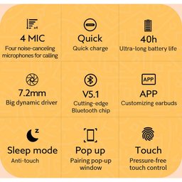 Fone de ouvido QCY T13 TWS Bluetooth 5.1 com 4 microfones Branco - 10