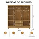 Ver imagem 3 de Guarda Roupa Casal 6 Portas 2 Gav Espelho Roupeiro Quarto Nature