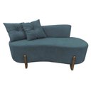 Ver imagem 3 de Namoradeira Sofá Feijão Luna 130cm Orgânica Bouclé Cinza